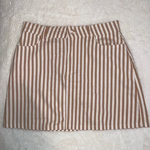 Forever 21 striped neutral mini skirt size small